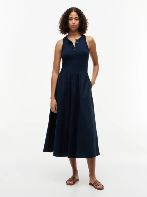 Tommy Hilfiger sukienka maxi Kobiety Bawełna niebieski,
