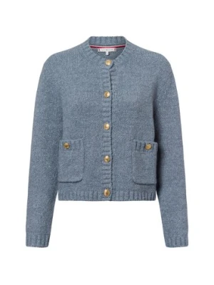 Tommy Hilfiger Damski kardigan z zawartością alpaki Kobiety Bawełna niebieski,