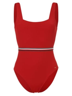 Tommy Hilfiger Damski kostium kąpielowy Kobiety czerwony jednolity,