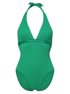 Tommy Hilfiger Damski kostium kąpielowy Kobiety zielony wypukły wzór tkaniny,