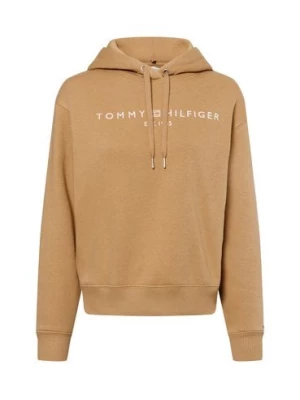 Tommy Hilfiger Damski sweter z kapturem Kobiety Bawełna brązowy wzorzysty,