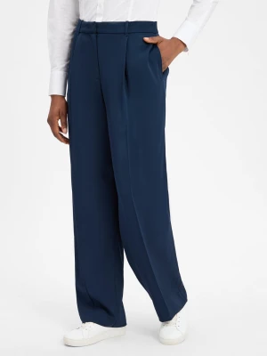 Tommy Hilfiger Damskie spodnie materiałowe Kobiety wiskoza niebieski jednolity,