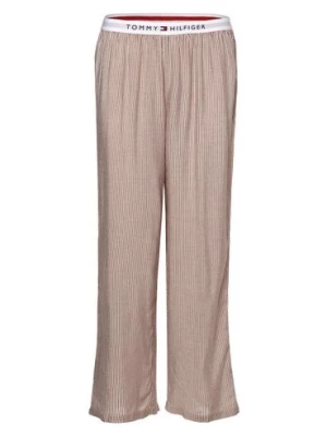 Tommy Hilfiger Damskie spodnie od piżamy Kobiety wiskoza beżowy|czerwony w paski,