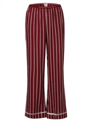 Tommy Hilfiger Damskie spodnie od piżamy Kobiety wiskoza czerwony w paski,