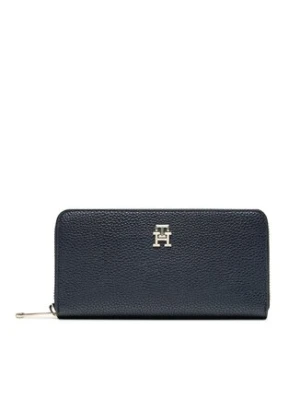 Tommy Hilfiger Duży Portfel Damski Emblem AW0AW15181 Granatowy