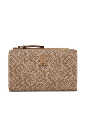 Tommy Hilfiger Duży Portfel Damski Th Monoplay Leather Med 7 Wallet AW0AW17417 Brązowy