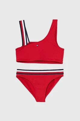 Tommy Hilfiger dwuczęściowy strój kąpielowy dziecięcy kolor czerwony
