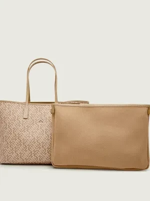 Tommy Hilfiger Shopperka + saszetka MONOPLAY | z dodatkiem skóry