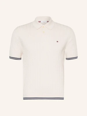 Tommy Hilfiger Dzianinowa Koszulka Polo weiss BIAŁY