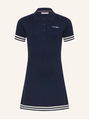 Tommy Hilfiger Dzianinowa Sukienka Polo blau
