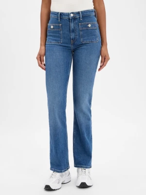 Tommy Hilfiger Dżinsy bootcut Kobiety Bawełna niebieski jednolity,