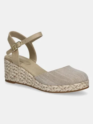 Tommy Hilfiger espadryle CHAMBRAY MID WEDGE ESPAD kolor beżowy na koturnie FW0FW08477