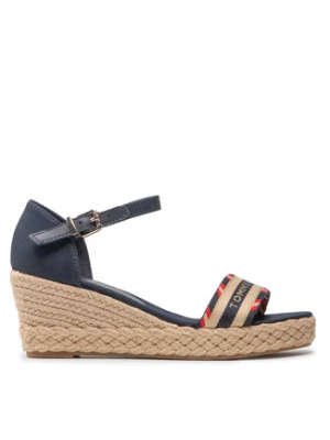 Tommy Hilfiger Espadryle Corporate Webbing Low Wedge FW0FW06293 Granatowy