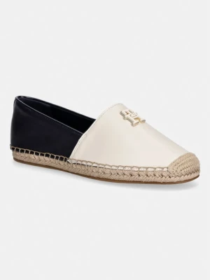 Tommy Hilfiger espadryle damskie TH LOGO LEATHER ESPADRILLE beżowy