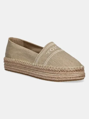 Tommy Hilfiger espadryle DENIM PLATFORM ESPADRILLE kolor beżowy na platformie FW0FW08543