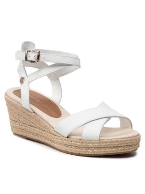 Tommy Hilfiger Espadryle Feminine Low wedge Sandal FW0FW06303 Biały