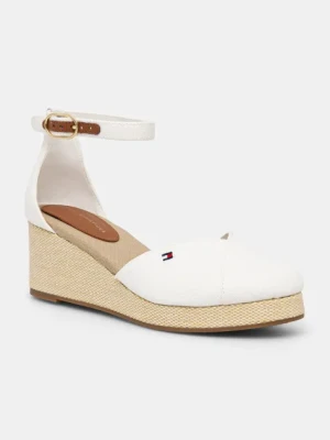 Tommy Hilfiger espadryle FLAG CLOSED TOE MID WEDGE ESPAD kolor biały FW0FW08657