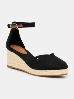 Tommy Hilfiger espadryle FLAG CLOSED TOE MID WEDGE ESPAD kolor czarny FW0FW08657