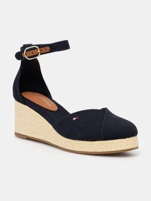 Tommy Hilfiger espadryle FLAG CLOSED TOE MID WEDGE ESPAD kolor granatowy FW0FW08657