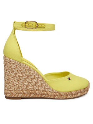 Tommy Hilfiger Espadryle Flag High Wedge Espad Closed Toe FW0FW09225 Żółty