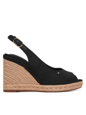 Zdjęcie produktu Tommy Hilfiger Espadryle Flag High Wedge Espad Slingback FW0FW09343 Czarny