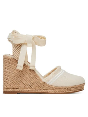 Tommy Hilfiger Espadryle Fringe Canvas High Wedge FW0FW08878 Écru