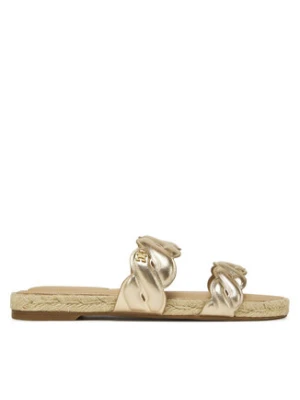 Tommy Hilfiger Espadryle Metallic Rope Espadrille Mule FW0FW08670 Złoty