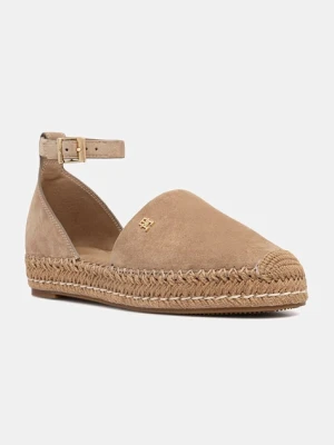 Tommy Hilfiger espadryle na platformie damskie zamszowe TH PLATFORM ESPAD SUEDE STRAP