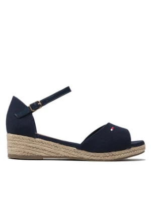 Tommy Hilfiger Espadryle Rope Wedge Sandal T3A7-32185-0048 M Granatowy