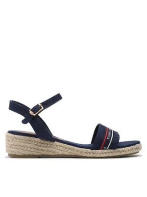 Tommy Hilfiger Espadryle Rope Wedge Sandal T3A7-32777-0048 S Granatowy