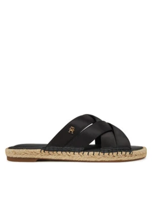 Tommy Hilfiger Espadryle Satin Espadrille Mule FW0FW08502 Czarny