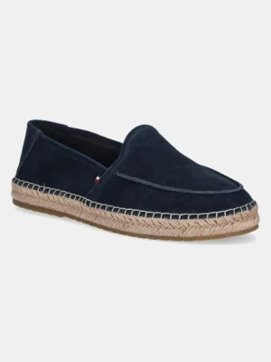 Tommy Hilfiger espadryle zamszowe HILFIGER FLEX ESPA SUEDE LOAFER kolor granatowy FM0FM05392