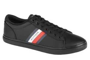 Tommy Hilfiger Essential Leather Vulc Stripes FM0FM03722-BDS, Męskie, Czarne, buty sneakers, skóra licowa, rozmiar: 40