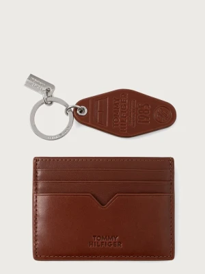 Tommy Hilfiger etui na karty i brelok męskie skórzane brązowy