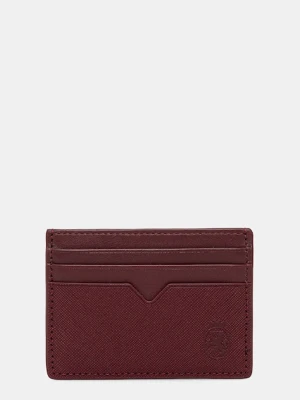 Tommy Hilfiger etui na karty skórzane i brelok kolor bordowy AM0AM13779