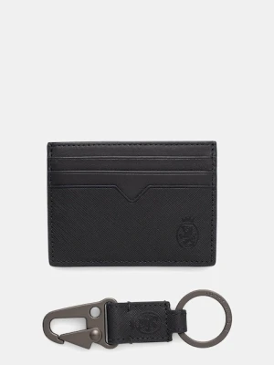 Tommy Hilfiger etui na karty skórzane i brelok kolor granatowy AM0AM13779