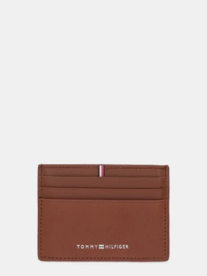 Tommy Hilfiger etui na karty skórzane kolor brązowy AM0AM13972