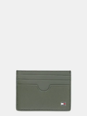 Tommy Hilfiger etui na karty skórzane kolor zielony AM0AM13517