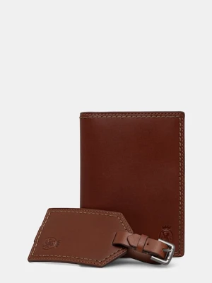 Tommy Hilfiger etui na paszport i zawieszka do bagażu kolor brązowy AM0AM13780
