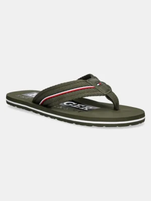 Tommy Hilfiger japonki CORPORATE HILFIGER BEACH SANDAL męskie kolor zielony FM0FM05436