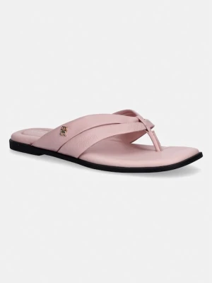 Tommy Hilfiger japonki damskie skórzane ELEVATED TOE POST LTH SANDAL