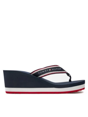 Tommy Hilfiger Japonki Hilfiger Hi Wedge Beach Sandal FW0FW08012 Granatowy