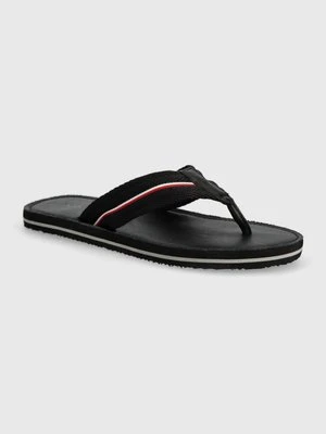 Tommy Hilfiger japonki LEATHER BEACH SANDAL męskie kolor czarny FM0FM05027