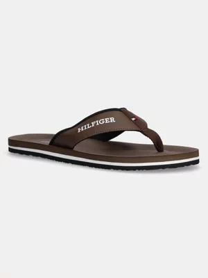 Tommy Hilfiger japonki PADDED COMFORT HILFIGER B SANDAL męskie kolor brązowy FM0FM05440