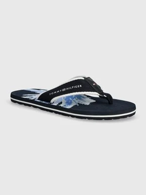 Tommy Hilfiger japonki PALM PRINT BEACH SANDAL męskie kolor granatowy FM0FM05026