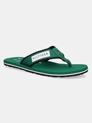 Tommy Hilfiger japonki PATCH HILFIGER BEACH SANDAL męskie kolor zielony FM0FM05435