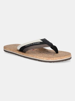 Tommy Hilfiger japonki TH CORK BEACH SANDAL męskie kolor brązowy FM0FM05647