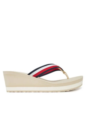 Tommy Hilfiger Japonki Th Corporate Wedge Beach Sandal FW0FW08520 Beżowy