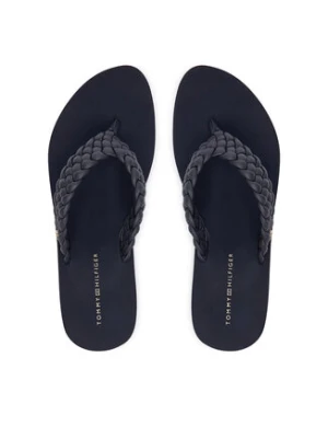 Tommy Hilfiger Japonki Th Wedge Cornrow Beach Sandal FW0FW09037 Granatowy