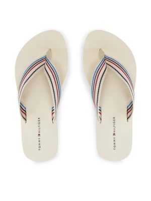 Tommy Hilfiger Japonki Wedge Stripes Beach Sandal FW0FW07858 Beżowy